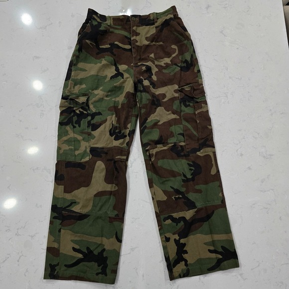 Other - Woodland Camo Cargo Pant XL Viscose Elastic Waist Streetwear Camouflage Trousers